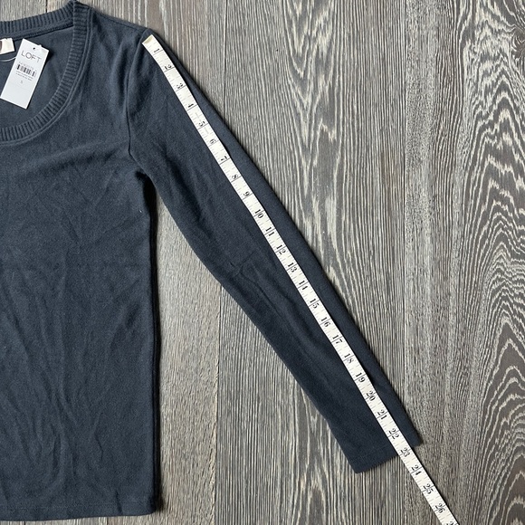 New With Tags Loft super soft Gray Jersey knit Henley Sweater. Women’s small - Picture 6 of 10